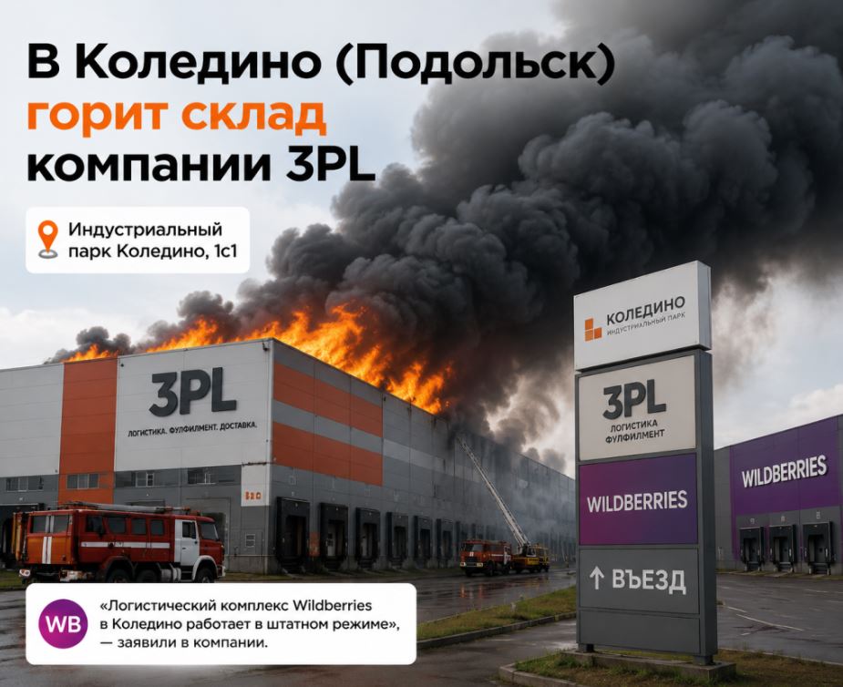 В Коледино (Подольск) горит склад WB или нет?