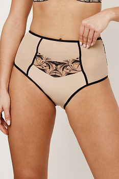 REBECCA BEIGE/BLACK Трусы высокие